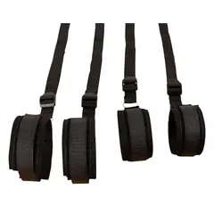 BDSM колани за легло Wraparound Mattress Restraints Fetish Fantasy Series, кадифени маншети, черен