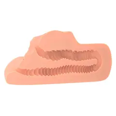 Мастурбатор Perfect Pussy Double Stroker PDX Plus – телесен светъл цвят, вагинален и анален канал, със засмукване, 14.2 см