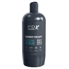 Мастурбатор Shower Therapy Soothing Scrub PDX Plus – телесен светъл цвят, вагинален канал, със засмукване, 20.7 см