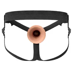 Страпон удебелител 19 см Hollow Strap-on Fantasy X-Tensions Elite, двоен силикон, телесен