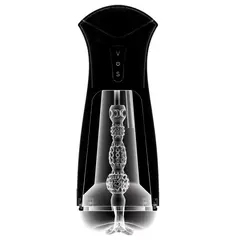 Електронен мастурбатор Fuck-Gasm PDX Elite – автоматично засмукване, вибрации, 24,5 см, черен