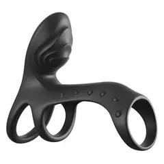 Пенис ръкав с вибрация Ultimate Couples Cage Pro Fantasy C-Ringz, 7 режима, силикон, черен