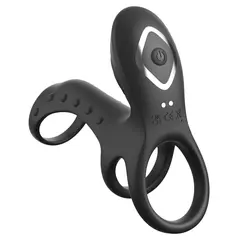 Пенис ръкав с вибрация Ultimate Couples Cage Pro Fantasy C-Ringz, 7 режима, силикон, черен