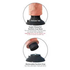 Масивно вибриращо дилдо с топки King Cock 7" – гъвкав ствол, вендуза, 21 см, светъл тен