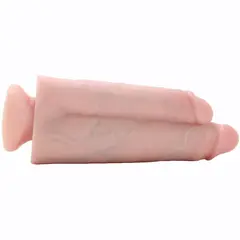 Реалистично дилдо King Cock Two Cocks One Hole, 25 см, телесно, с вендуза