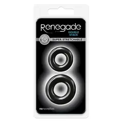 Комплект пенис рингове Renegade Double Stack Черни, 2 броя