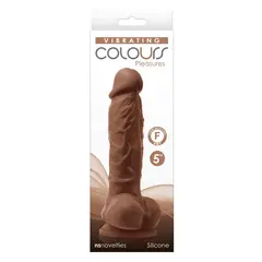 Вибриращо дилдо Colours Pleasures Кафяв, 16.7 см
