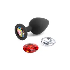 Силиконов анален разширител със сменяеми кристали Glams Xchange Round, 8 см.