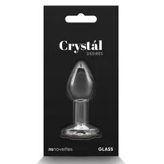 Анален разширител с многоцветен кристал Crystal Desires, Прозрачен, Размер S, 7.2 см.