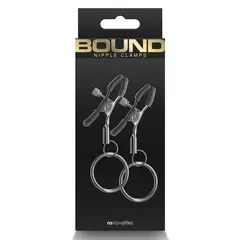 Щипки за зърна с верижка Bound C2, Тъмносив металик
