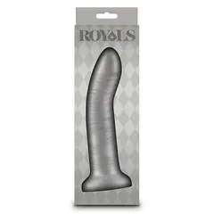Силиконово дилдо с вендуза Royals Charlie, Сиво, 19.4 см