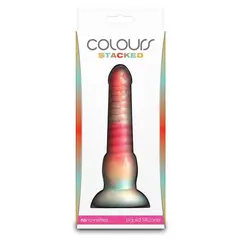 Силиконово дилдо Colours Stacked, Многоцветно, 16 см.