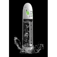 Пенис помпа Pump Worx Max Boost Pro Flow – бял / прозрачен, автоматична, с вакуум и измервателна скала, 28.6 см