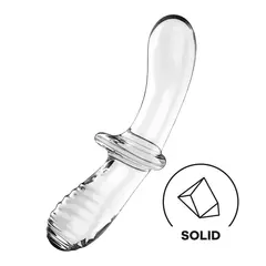 Двустранно стъклено дилдо Satisfyer Double Crystal, Прозрачно
