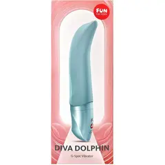 Извит силиконов вибратор за G-точка Fun Factory Diva Dolphin, Син