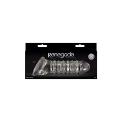 Удължаващ ръкав за пенис Renegade Ribbed Sleeve, 17,9 см, Прозрачен