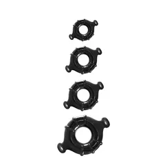 Комплект от 4 еластични пенис ринга Renegade Vitality Rings, Черни