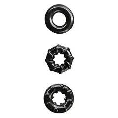 Комплект от 3 пенис ринга Renegade Dyno Rings, Черни