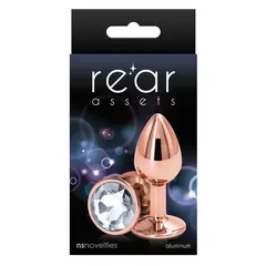 Анален разширител с кристал Rear Assets Rose Gold, Розово злато, 6.9 см.