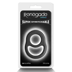 Пенис ринг за ерекция и тестиси Renegade Cradle, Черен