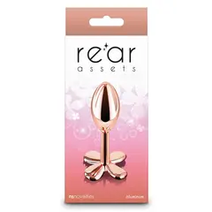 Метален анален разширител Rear Assets Clover, 9,2 см, Розово злато