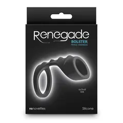 Пенис ринг с хамут Renegade Bolster, 9.3 см, Черен