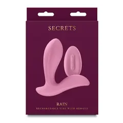 Силиконов вибратор с дистанционно управление Secrets Rain, 10 функции, 11,3 см, Розов