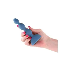 Вибриращ анален разширител с топчета Secrets Kai, Син, 10 Режима, 14.4 см.