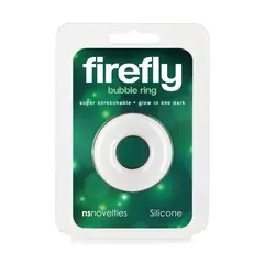 Фосфоресциращ пенис ринг Firefly Bubble Ring, Размер S, Бял