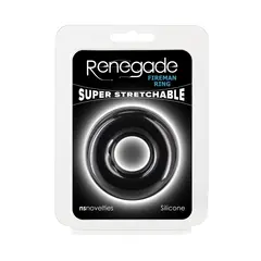 Силиконов пенис ринг Renegade Fireman Ring Large, Черен