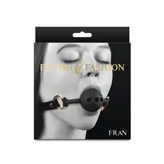Еротичен Наустник топка с отвори Fetish & Fashion Fran Черен