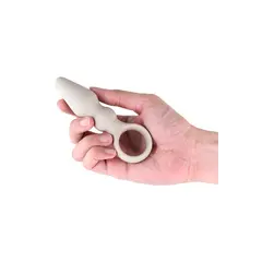 Вибриращ анален разширител с пръстен за контрол Lust-n-Dreams Bossa, Бял, 12.5 см.