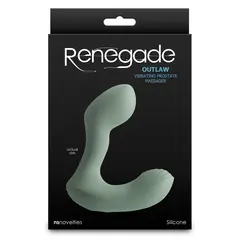 Силиконов простатен масажор с два мотора Renegade Outlaw, 20 функции, 12 см, Зелен