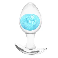 Силиконов анален разширител със стъклена сфера Cosmic Glams Medium, 9,5 см, Син