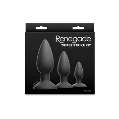 Комплект анални разширители от 3 части Renegade Triple Strike, Черен