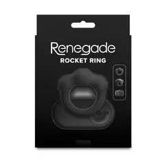 Вибриращ пенис ринг с дистанционно Renegade Rocket Ring, 10 функции, Черен