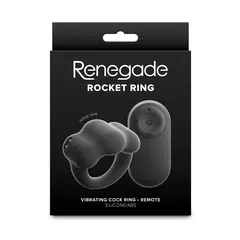 Вибриращ пенис ринг с дистанционно Renegade Rocket Ring, 10 функции, Черен