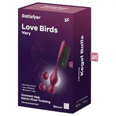 Смарт вибриращи кегел топчета Satisfyer Love Birds Vary, Виненочервени