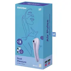 Смарт вибратор 2-в-1 с въздушни вълни и App контрол Satisfyer Dual Pleasure, Светлолилав