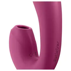 Смарт вибратор с въздушни вълни за двойна стимулация Satisfyer Sunray, Червен
