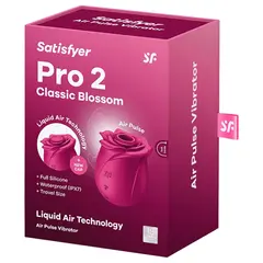 Клиторен стимулатор с въздушни вълни и Liquid Air Satisfyer Pro 2 Classic Blossom, Червен