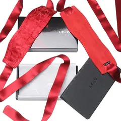 Копринени белезници с верижка LELO Sutra Chainlink Cuffs, Червен