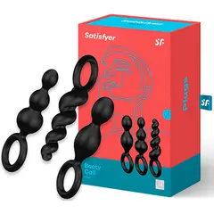 Комплект силиконови анални разширители Satisfyer Anal Plugs Set, 3 броя, Черен