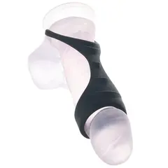 Пенис ринг с хамут Renegade Bolster, 9.3 см, Черен