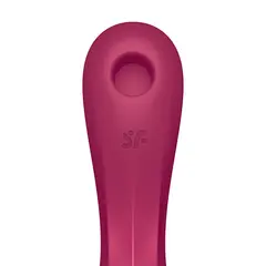 Мултифункционален вибратор с въздушни вълни Satisfyer Curvy Trinity 1, Червен
