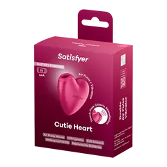 Клиторен стимулатор с въздушни вълни и вибрация Satisfyer Cutie Heart, Розов