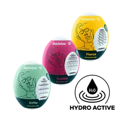 Комплект мастурбатори яйца Satisfyer Riffle, Bubble & Fierce, 3 броя