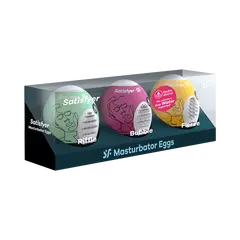 Комплект мастурбатори яйца Satisfyer Riffle, Bubble & Fierce, 3 броя
