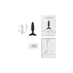Смарт анален вибратор Lovense Hush 2 - 2.5 см, Черен