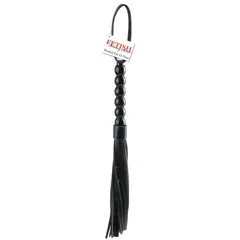 BDSM флогър камшик 22 см Beaded Cat-o-Nine Tails Fetish Fantasy Series – черен